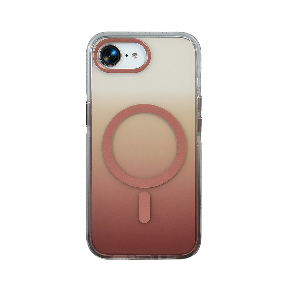 Apple iPhone 16E Kılıf M-safe Şarj Özellikli Transparan Renk Geçişli Zore Toros Kapak Rose Gold