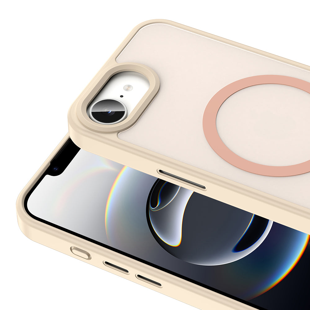 Apple iPhone 16E Kılıf M-safe Şarj Özellikli Mat Arka Yüzey Zore Sio Kapak Kahverengi