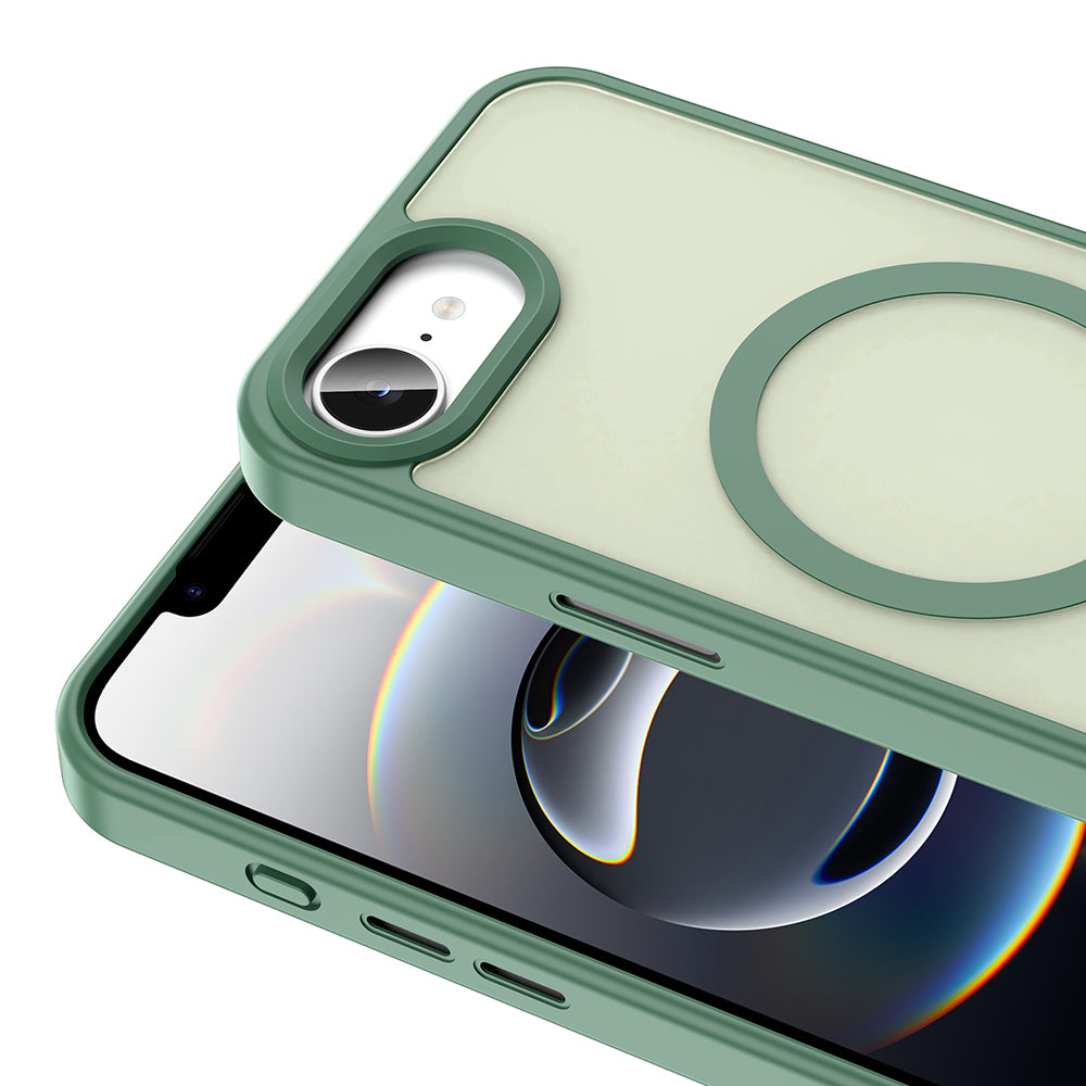 Apple iPhone 16E Kılıf M-safe Şarj Özellikli Mat Arka Yüzey Zore Sio Kapak Kahverengi