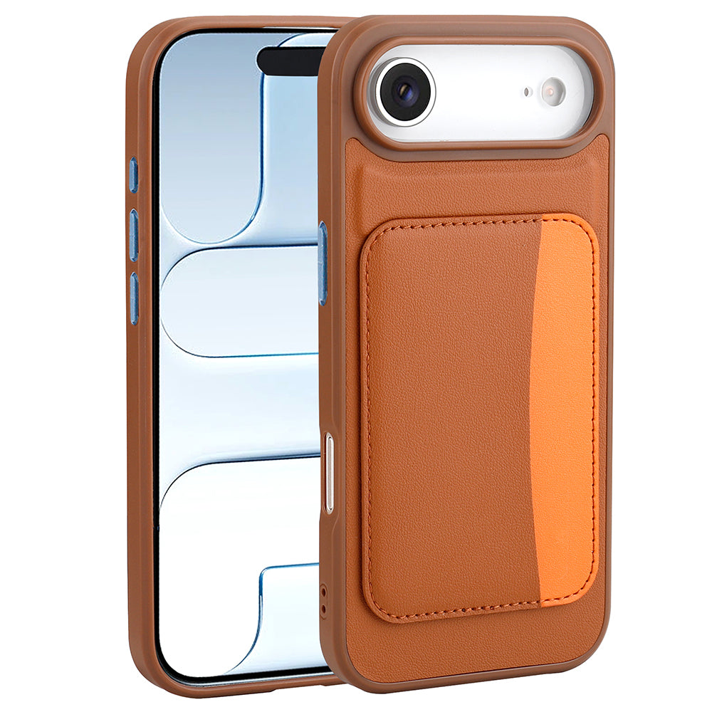 Apple iPhone 17 Air Kılıf Kartlıklı Zore X-Kart Silikon Kapak Turuncu