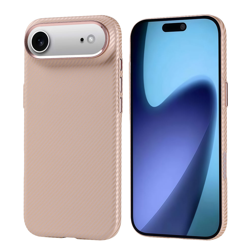 Apple iPhone 17 Air Kılıf M-safe Şarj Özellikli Karbon Fiber Görünümlü Zore Nekst Kapak Lacivert