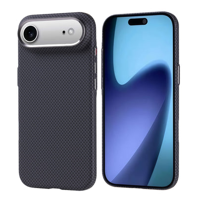 Apple iPhone 17 Air Kılıf M-safe Şarj Özellikli Karbon Fiber Görünümlü Zore Nekst Kapak Siyah