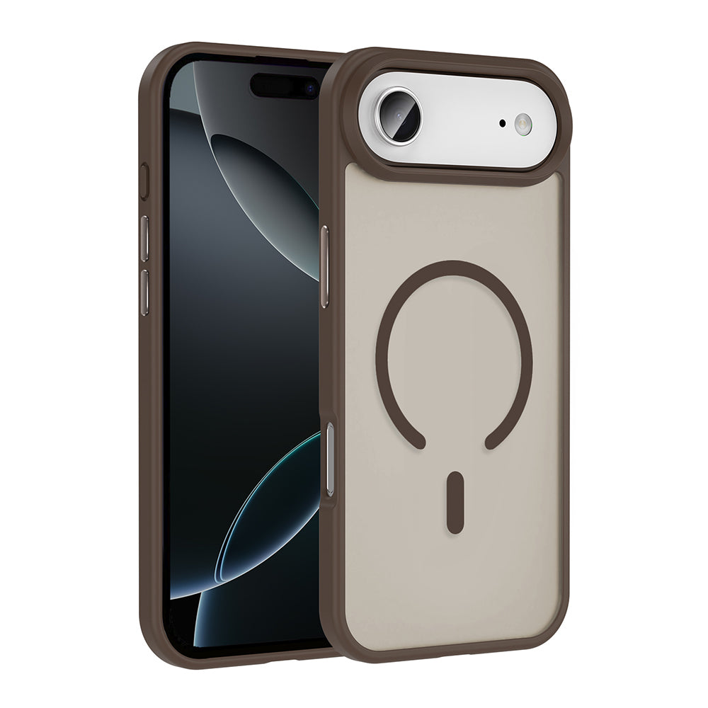 Apple iPhone 17 Air Kılıf M-safe Şarj Özellikli Mat Arka Yüzey Zore Sio Kapak Desert Titanyum