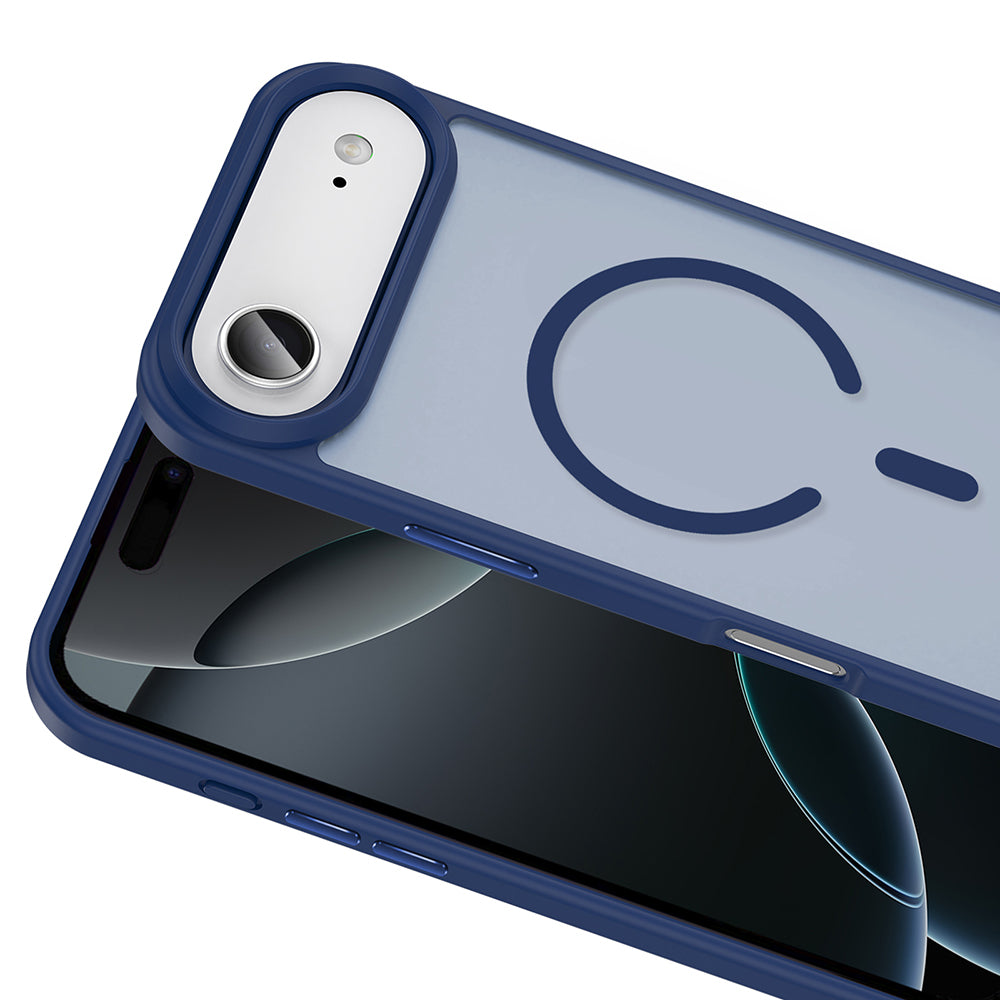 Apple iPhone 17 Air Kılıf M-safe Şarj Özellikli Mat Arka Yüzey Zore Sio Kapak Lacivert