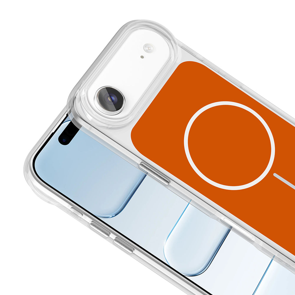 Apple iPhone 17 Air Kılıf M-Safe Şarj Özellikli Metal Buton Tasarımlı Zore İkonik Sert Silikon Kapak Siyah