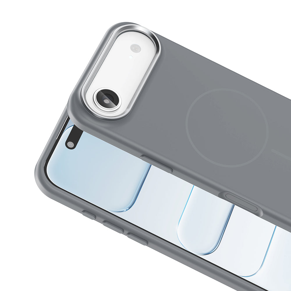 Apple iPhone 17 Air Kılıf M-Safe Şarj Özellikli Metal Kamera Çerçeveli Zore Edi Silikon Kapak Lila