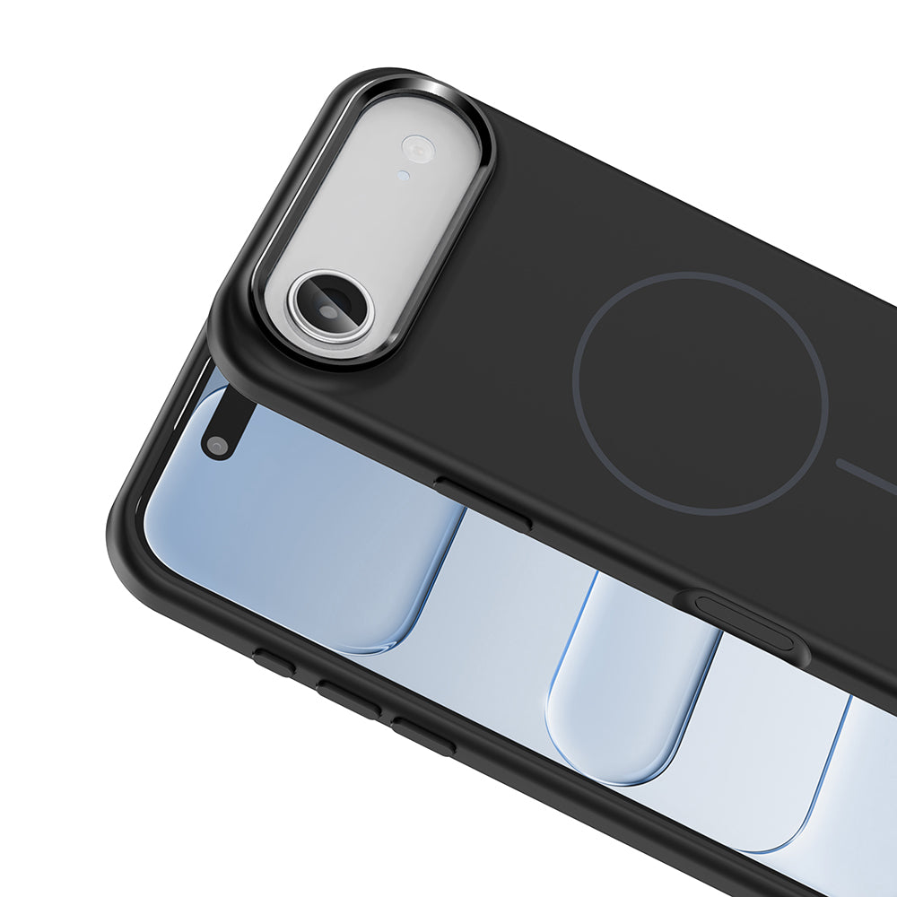 Apple iPhone 17 Air Kılıf M-Safe Şarj Özellikli Metal Kamera Çerçeveli Zore Edi Silikon Kapak Turuncu