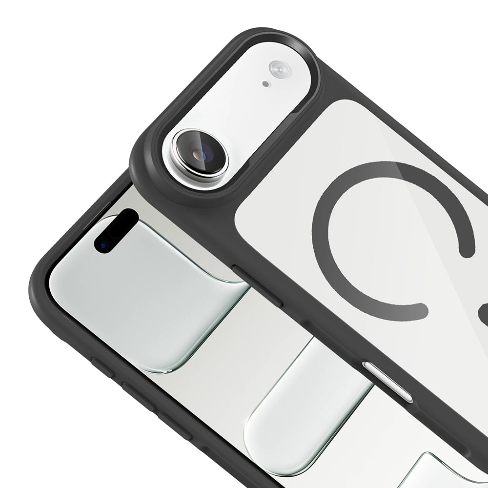 Apple iPhone 17 Air Kılıf M-Safe Şarj Özellikli Metal Kamera Çerçeveli Zore Tiko Kapak Gold