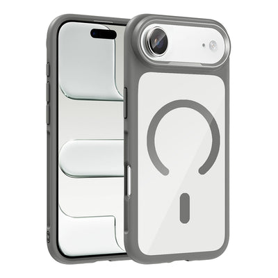 Apple iPhone 17 Air Kılıf M-Safe Şarj Özellikli Metal Kamera Çerçeveli Zore Tiko Kapak Gri