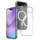 Apple iPhone 17 Air Kılıf M-safe Şarj Özellikli Şeffaf Sert PC Zore Embos Kapak Şeffaf