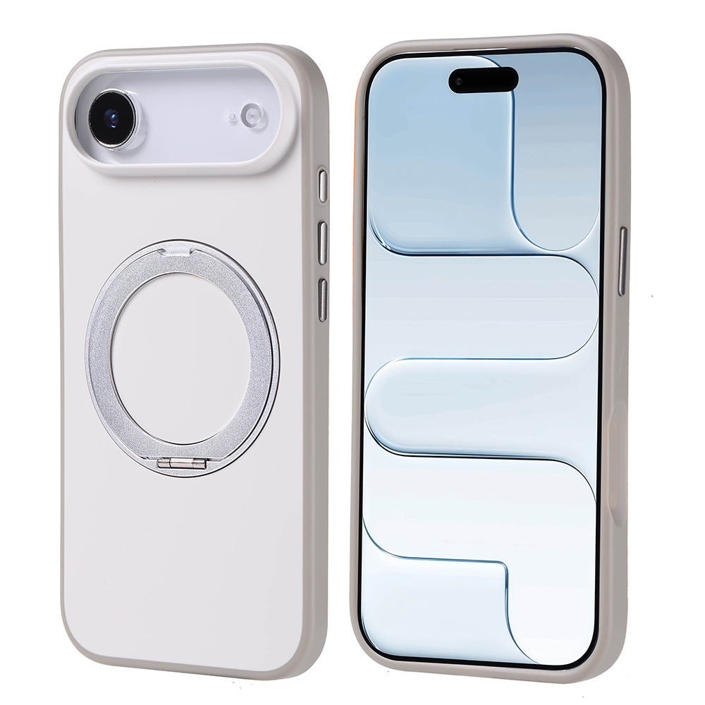 Apple iPhone 17 Air Kılıf M-Safe Şarj Özellikli Standlı Zore Proton Silikon Kapak Turuncu