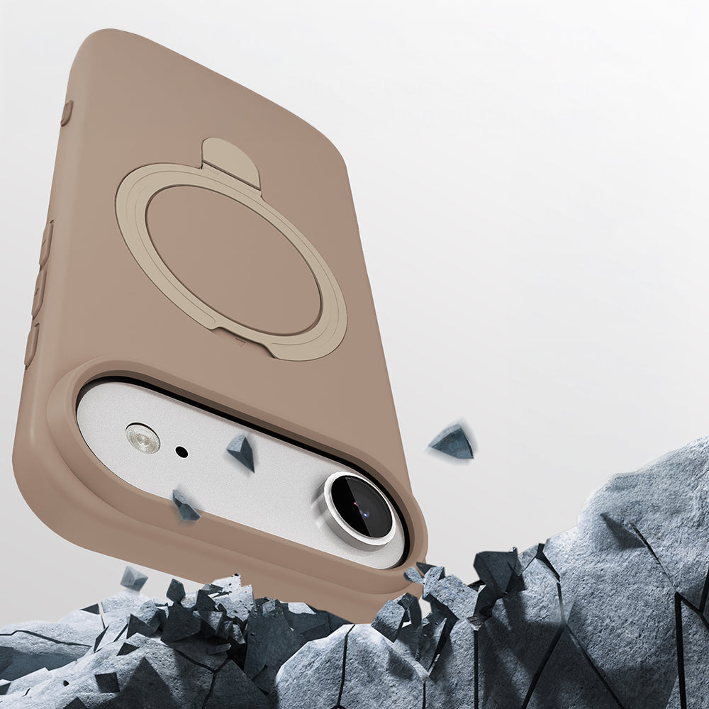 Apple iPhone 17 Air Kılıf M-safe Şarj Özellikli Standlı Zore Samara Kapak Siyah