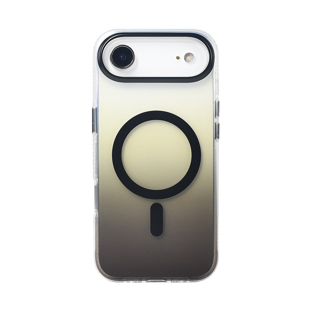 Apple iPhone 17 Air Kılıf M-safe Şarj Özellikli Transparan Renk Geçişli Zore Toros Kapak Rose Gold