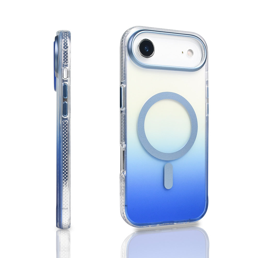 Apple iPhone 17 Air Kılıf M-safe Şarj Özellikli Transparan Renk Geçişli Zore Toros Kapak Siyah