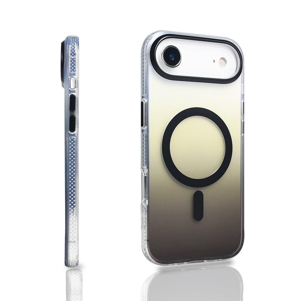 Apple iPhone 17 Air Kılıf M-safe Şarj Özellikli Transparan Renk Geçişli Zore Toros Kapak Mavi