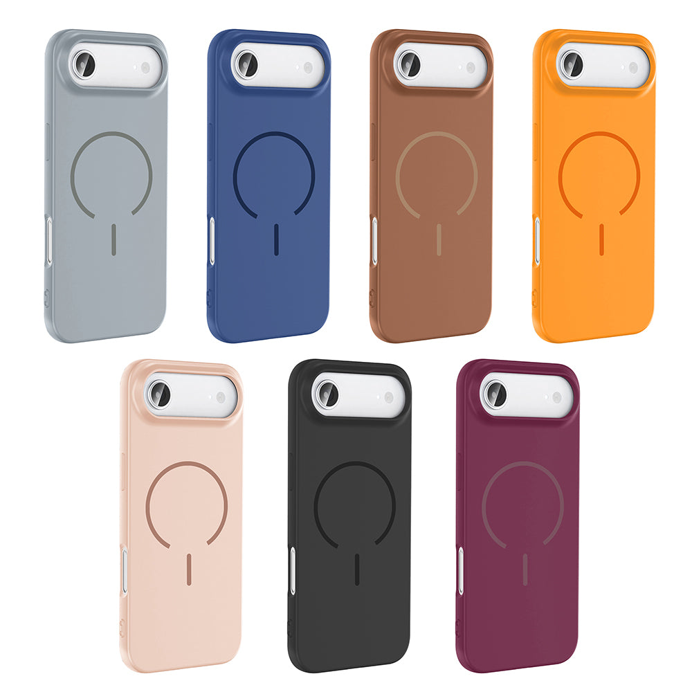 Apple iPhone 17 Air Kılıf M-safe Şarj Özellikli Zore Meta Kapak Rose Pembe