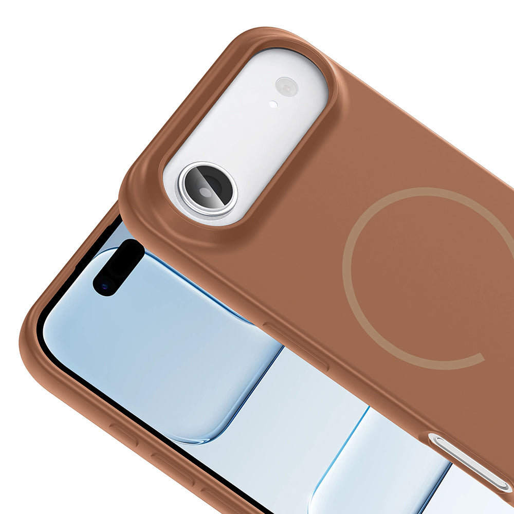 Apple iPhone 17 Air Kılıf M-safe Şarj Özellikli Zore Meta Kapak Turuncu