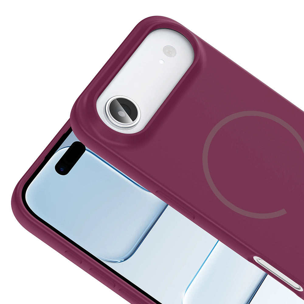 Apple iPhone 17 Air Kılıf M-safe Şarj Özellikli Zore Meta Kapak Titanyum-Gri