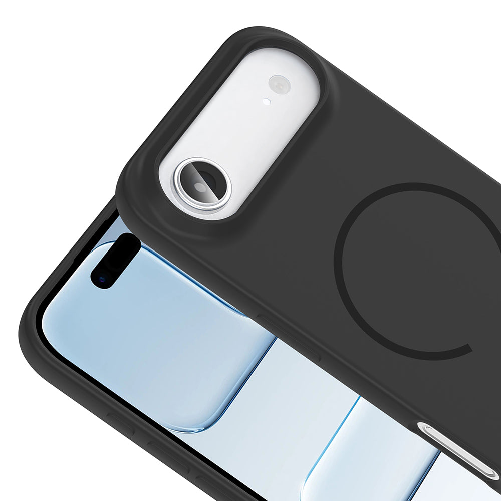 Apple iPhone 17 Air Kılıf M-safe Şarj Özellikli Zore Meta Kapak Siyah