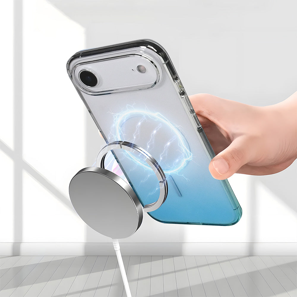 Apple iPhone 17 Air Kılıf M-Safe Şarj Özellikli Zore Septik Silikon Kapak Mor