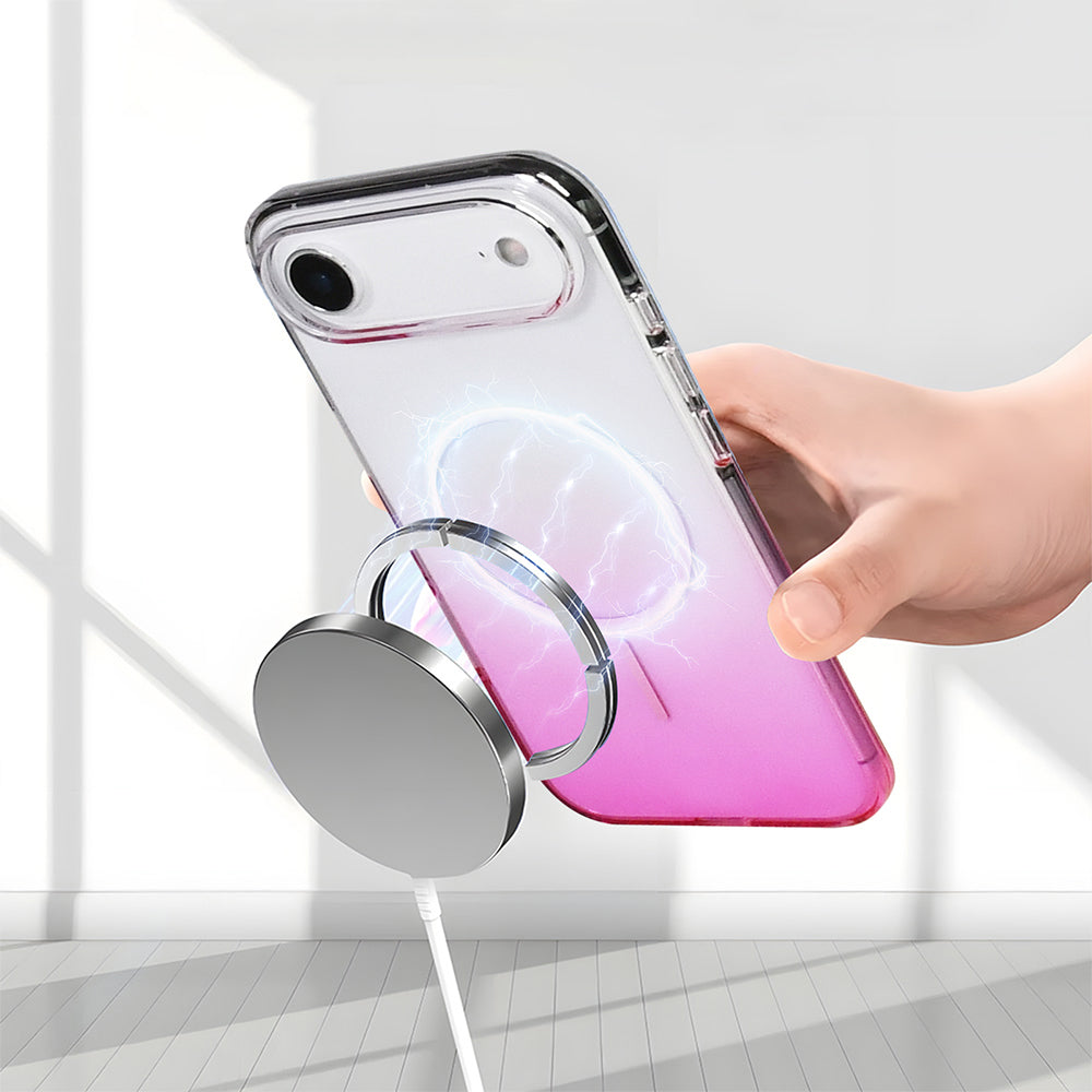 Apple iPhone 17 Air Kılıf M-Safe Şarj Özellikli Zore Septik Silikon Kapak Turuncu