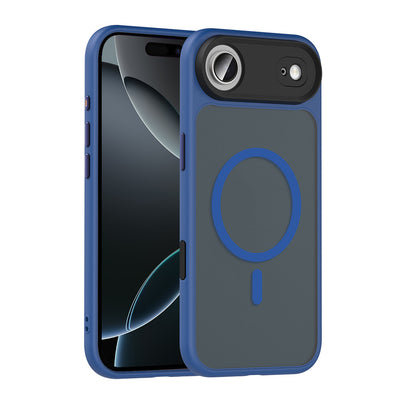 Apple iPhone 17 Air Kılıf Mat Arka Yüzey Wireless Şarj Özellikli Zore Flet M-safe Kapak Gri