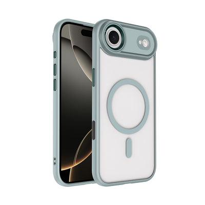 Apple iPhone 17 Air Kılıf Wireless Şarj Özellikli Zore Krom M-safe Silikon Kapak Lacivert