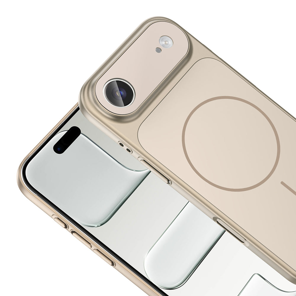Apple iPhone 17 Air Kılıf Zore M-Safe Şarj Özellikli Kamera Korumalı Formen Kapak Gümüş