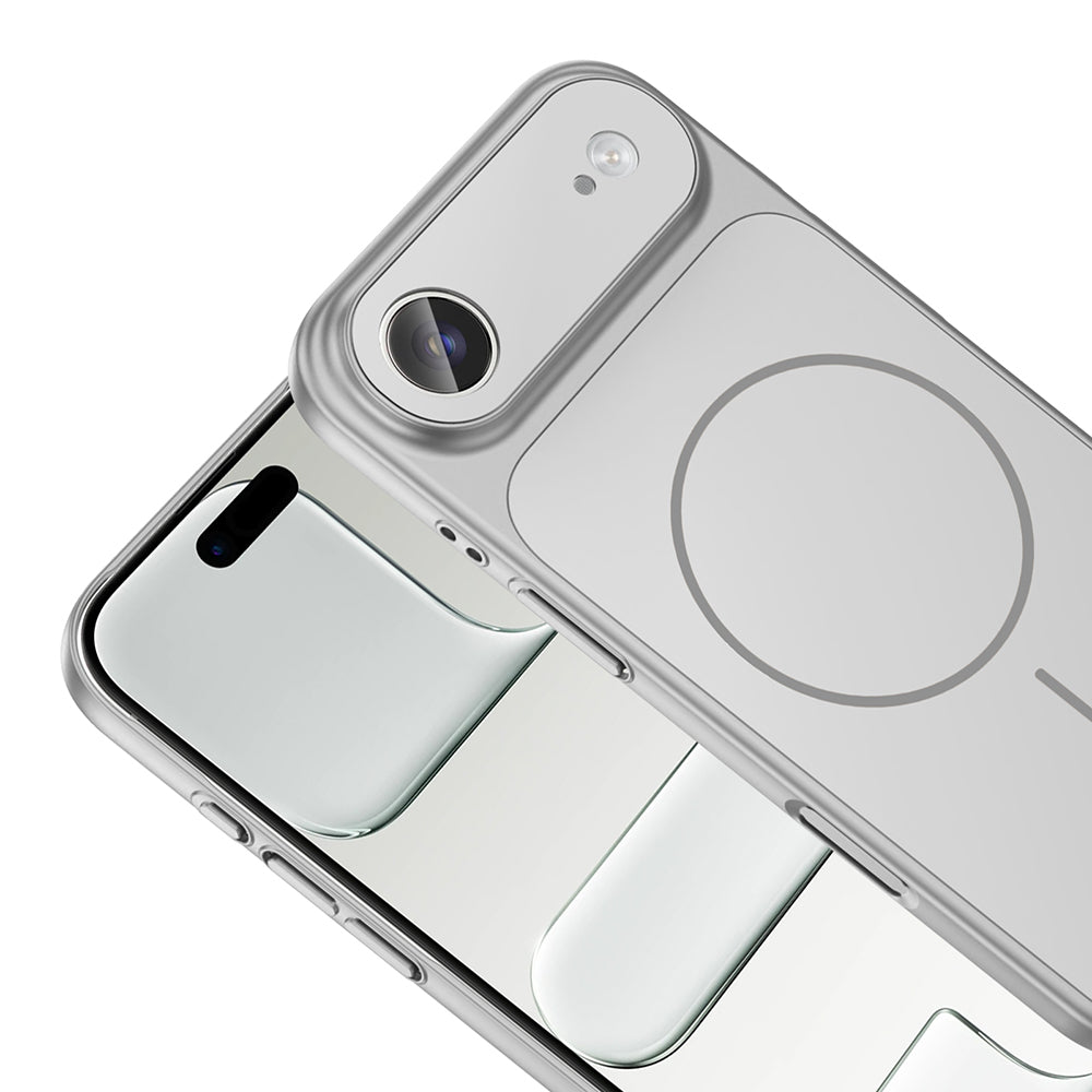 Apple iPhone 17 Air Kılıf Zore M-Safe Şarj Özellikli Kamera Korumalı Formen Kapak Gri