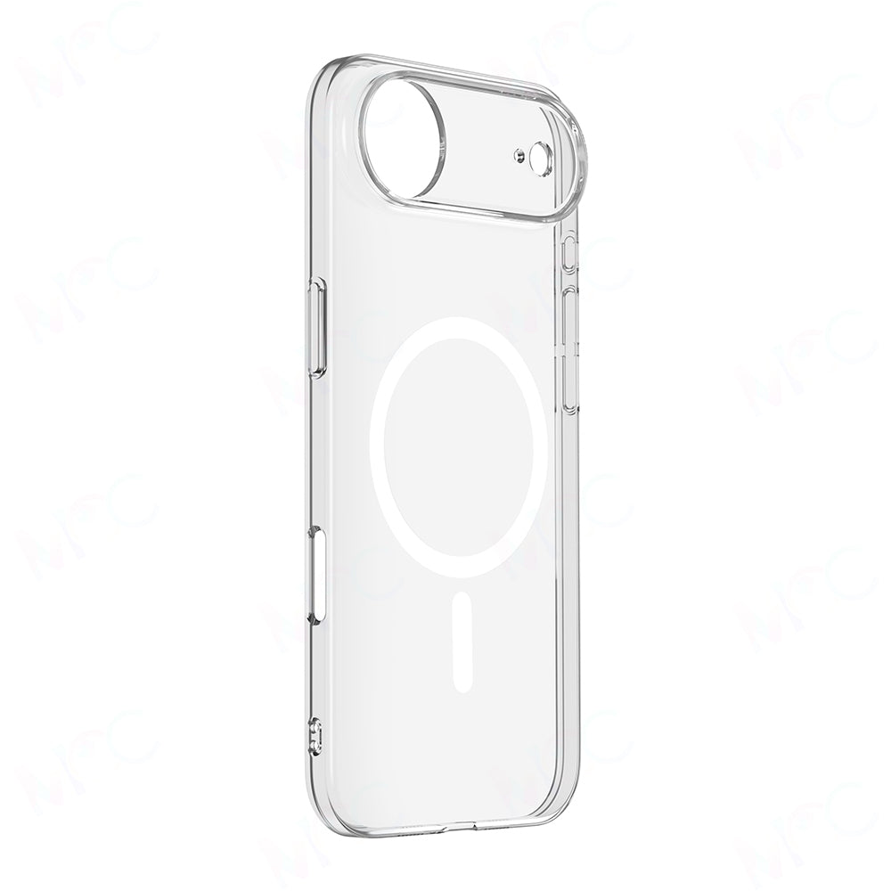 Apple iPhone 17 Air Kılıf Zore M-safe Şarj Özellikli Şeffaf Kamera Çerçeveli Porto Kapak Şeffaf