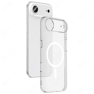 Apple iPhone 17 Air Kılıf Zore M-safe Şarj Özellikli Şeffaf Kamera Çerçeveli Porto Kapak Şeffaf