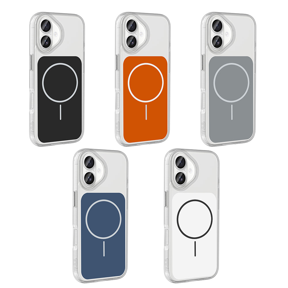 Apple iPhone 17 Kılıf M-Safe Şarj Özellikli Metal Buton Tasarımlı Zore İkonik Sert Silikon Kapak Siyah