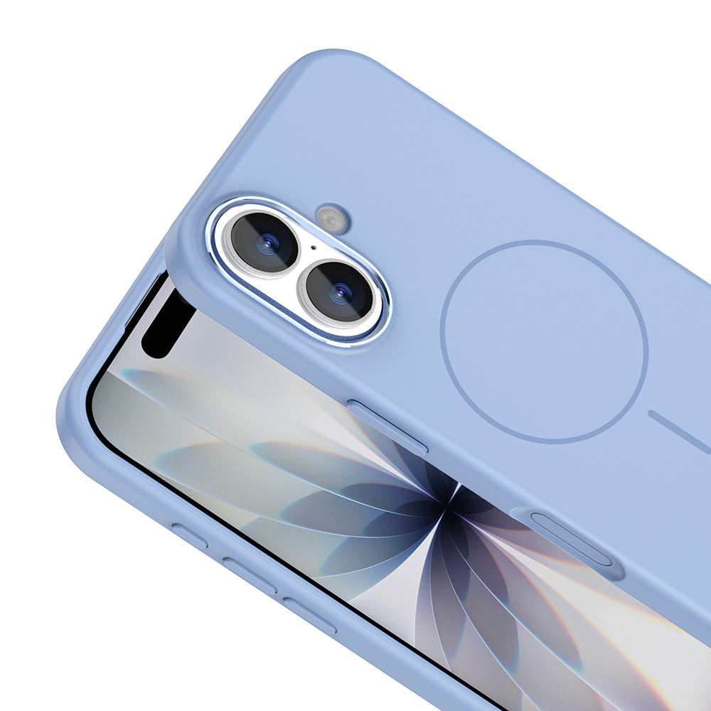 Apple iPhone 17 Kılıf M-Safe Şarj Özellikli Metal Kamera Çerçeveli Zore Edi Silikon Kapak Rose Gold