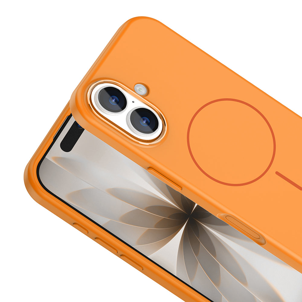 Apple iPhone 17 Kılıf M-Safe Şarj Özellikli Metal Kamera Çerçeveli Zore Edi Silikon Kapak Mor