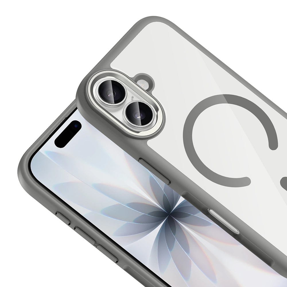 Apple iPhone 17 Kılıf M-Safe Şarj Özellikli Metal Kamera Çerçeveli Zore Tiko Kapak Yeşil