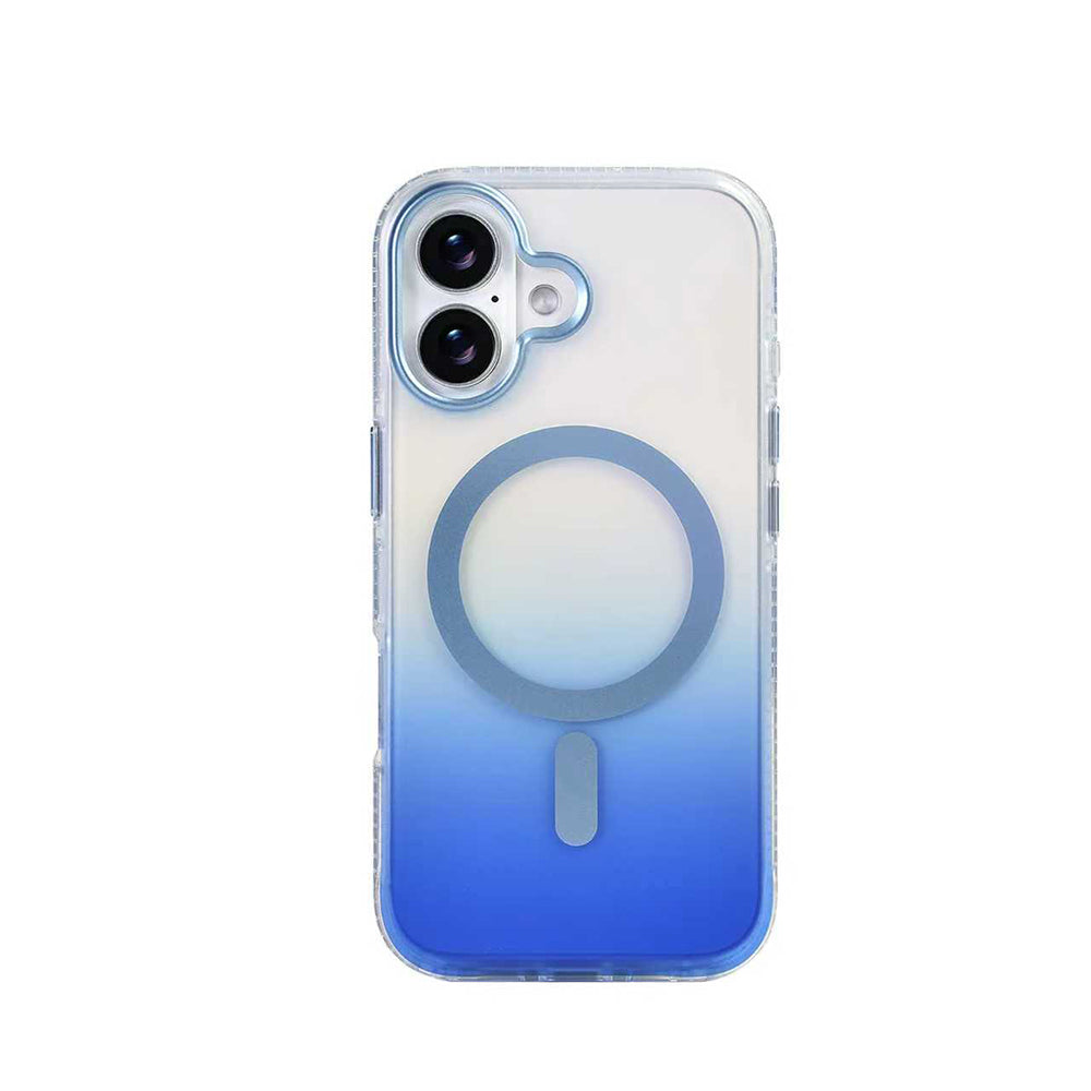 Apple iPhone 17 Kılıf M-safe Şarj Özellikli Transparan Renk Geçişli Zore Toros Kapak Gold