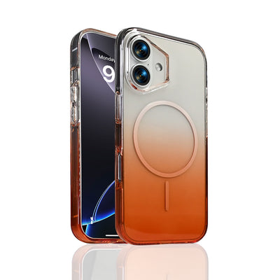 Apple iPhone 17 Kılıf M-Safe Şarj Özellikli Zore Septik Silikon Kapak Turuncu