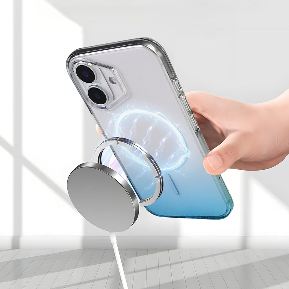 Apple iPhone 17 Kılıf M-Safe Şarj Özellikli Zore Septik Silikon Kapak Turkuaz