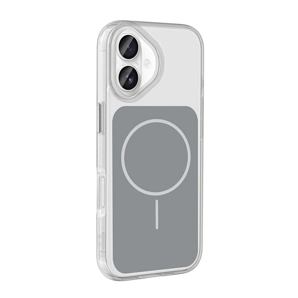 Apple iPhone 17 Kılıf Metal Buton Tasarımlı Zore İkonik Sert Silikon Kapak Beyaz