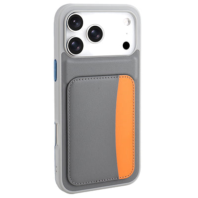 Apple iPhone 17 Pro Kılıf Kartlıklı Zore X-Kart Silikon Kapak Kahverengi