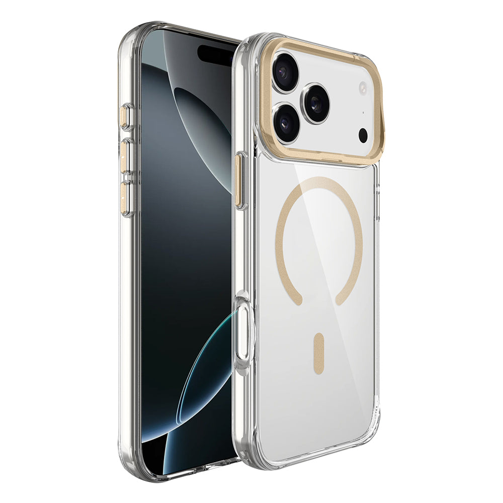 Apple iPhone 17 Pro Kılıf M-safe Şarj Özellikli Airbagli Kamera Standlı Zore Azor Kapak