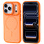 Apple iPhone 17 Pro Kılıf M-safe Şarj Özellikli Kamera Standlı Zore Notron Kapak Turuncu