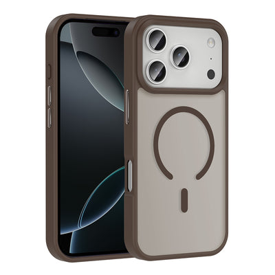 Apple iPhone 17 Pro Kılıf M-safe Şarj Özellikli Mat Arka Yüzey Zore Sio Kapak Desert Titanyum