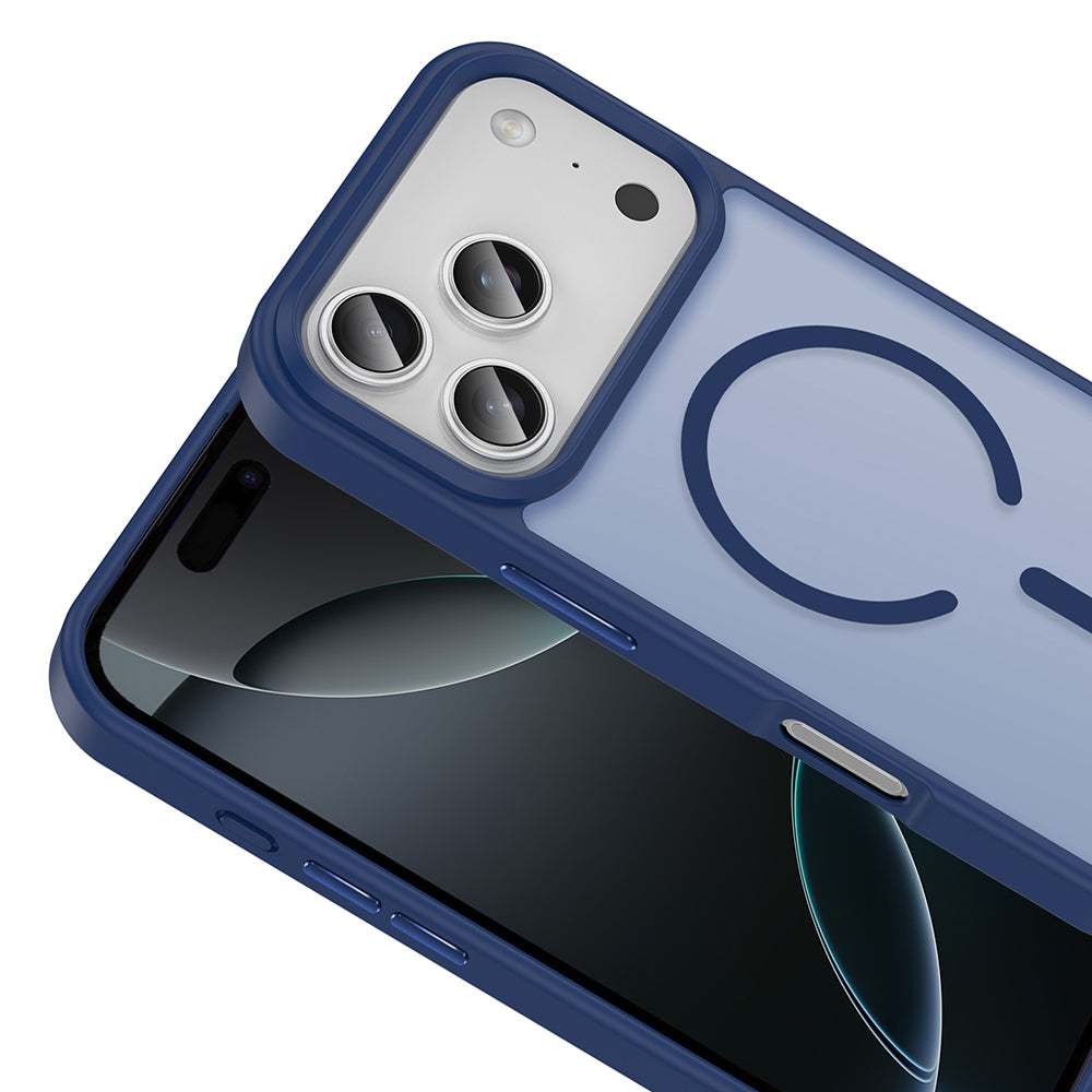 Apple iPhone 17 Pro Kılıf M-safe Şarj Özellikli Mat Arka Yüzey Zore Sio Kapak Gri