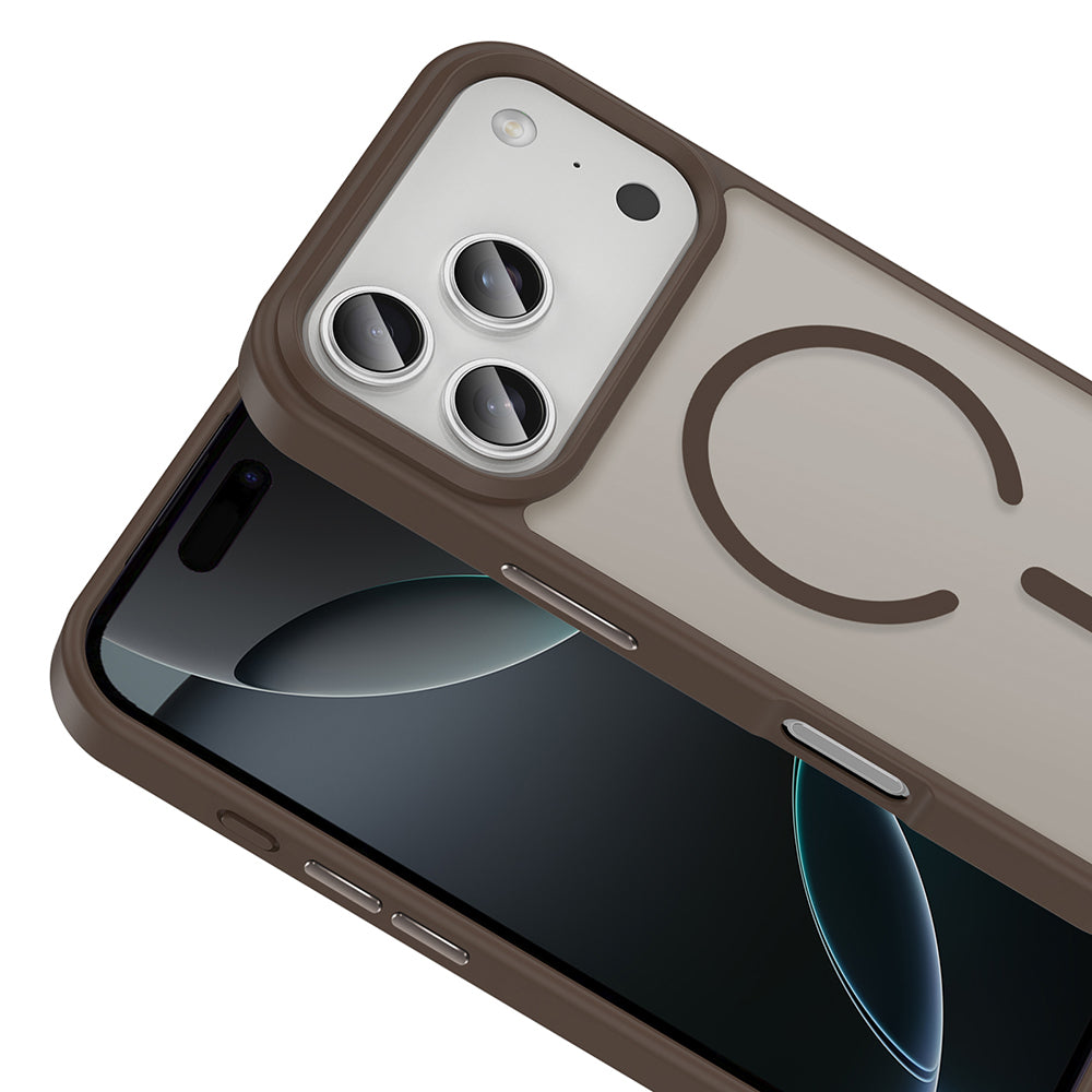 Apple iPhone 17 Pro Kılıf M-safe Şarj Özellikli Mat Arka Yüzey Zore Sio Kapak Turuncu