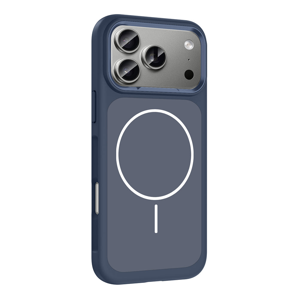 Apple iPhone 17 Pro Kılıf M-Safe Şarj Özellikli Metal Kamera Çerçeveli Zore Sanremo Silikon Kapak Turuncu