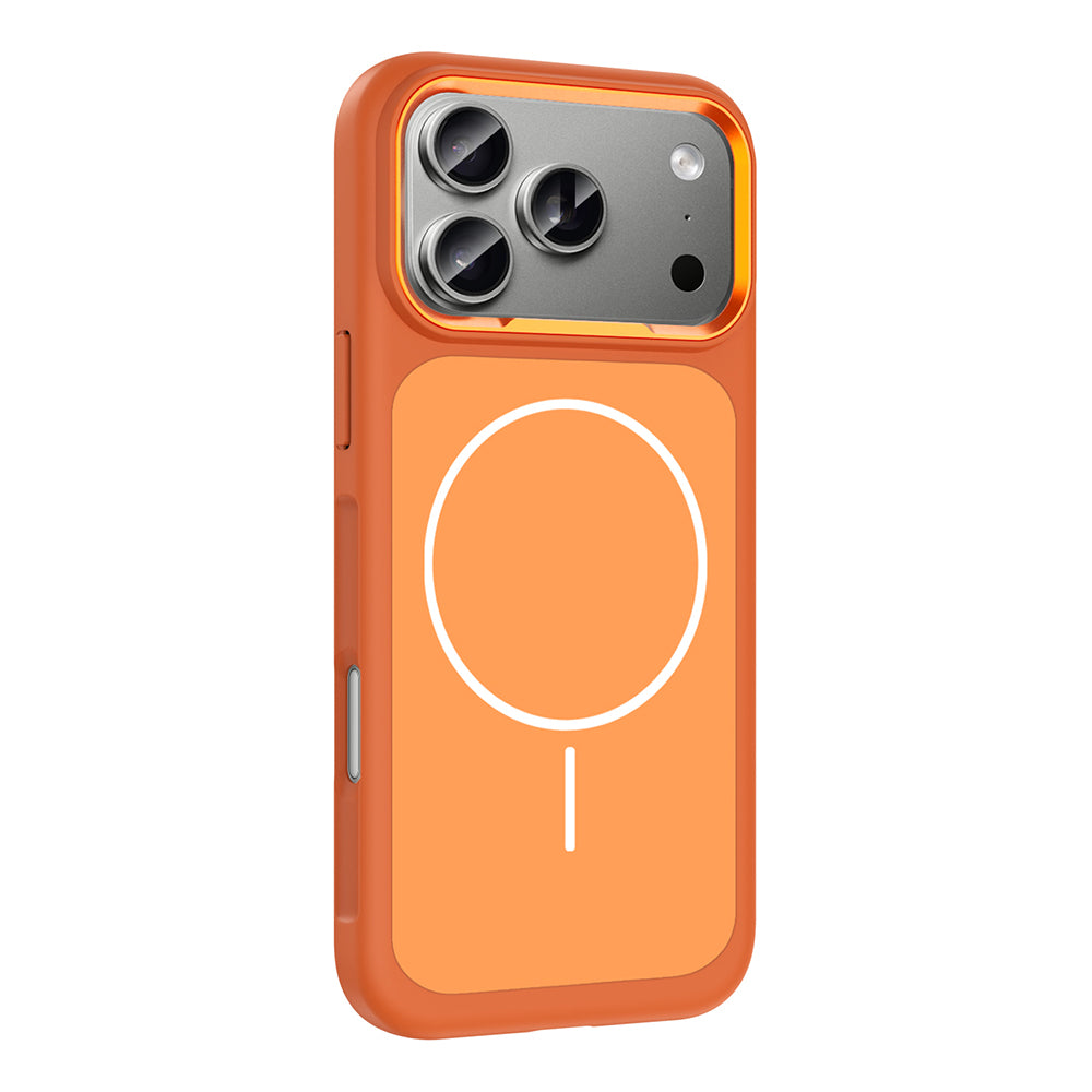 Apple iPhone 17 Pro Kılıf M-Safe Şarj Özellikli Metal Kamera Çerçeveli Zore Sanremo Silikon Kapak Gri