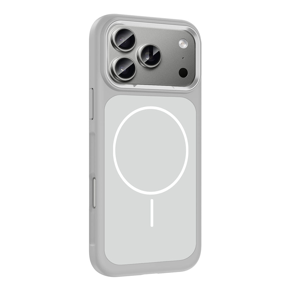 Apple iPhone 17 Pro Kılıf M-Safe Şarj Özellikli Metal Kamera Çerçeveli Zore Sanremo Silikon Kapak Siyah
