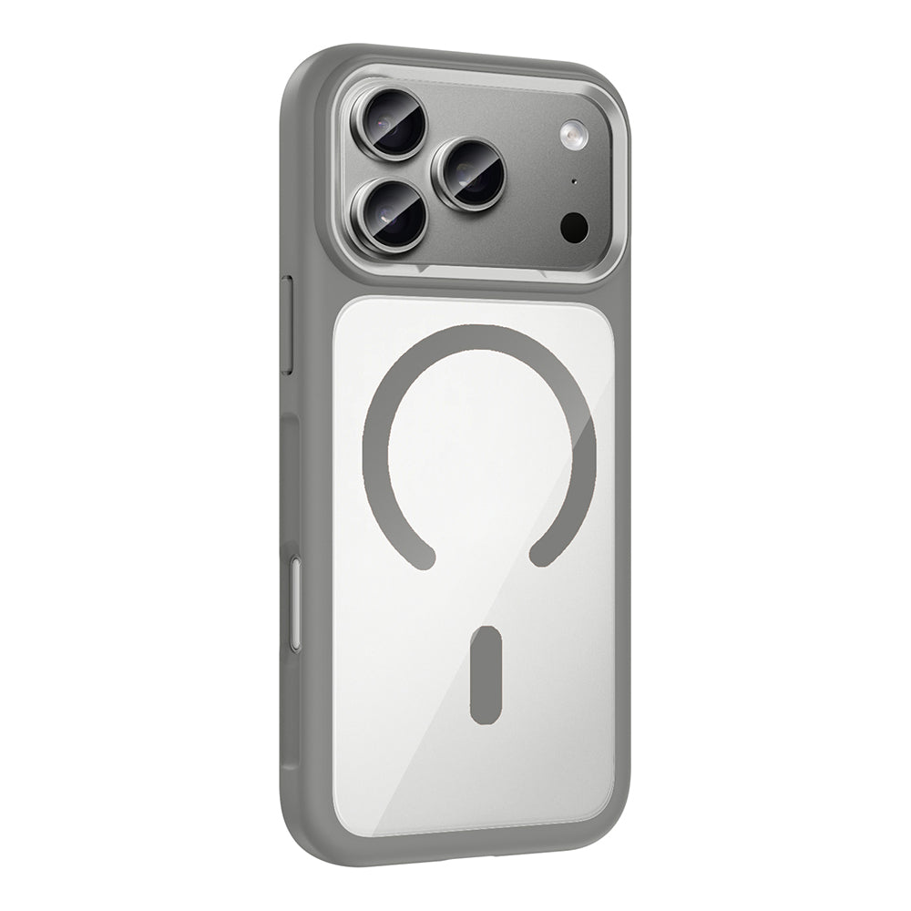 Apple iPhone 17 Pro Kılıf M-Safe Şarj Özellikli Metal Kamera Çerçeveli Zore Tiko Kapak Lacivert