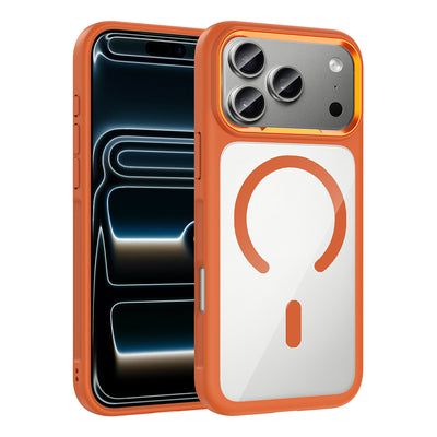 Apple iPhone 17 Pro Kılıf M-Safe Şarj Özellikli Metal Kamera Çerçeveli Zore Tiko Kapak Siyah